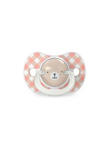 Suavinex smoczek fizjologiczny silikonowy Sx Pro Wild&Free 6-18m 2 szt. świecący różowy