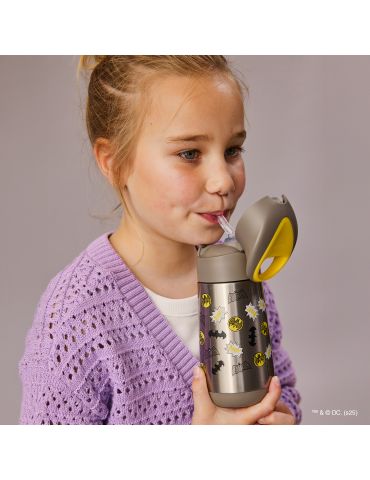 B.Box Butelka termiczna ze słomką 350ml Latte Batman