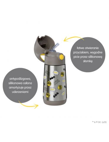 B.Box Butelka termiczna ze słomką 350ml Latte Batman