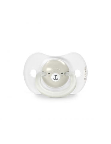 Suavinex smoczek fizjologiczny silikonowy Sx Pro Wild&Free 0-6m 2 szt. świecący beżowy