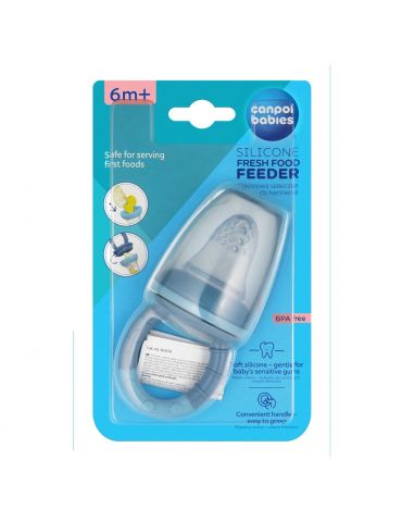 Canpol Babies Silikonowa siateczka do podawania pokarmów niebieska