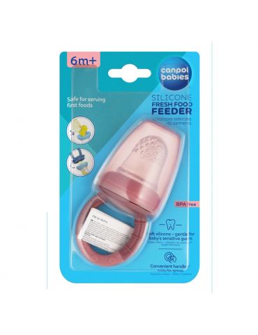 Canpol Babies Silikonowa siateczka do podawania pokarmów różowy