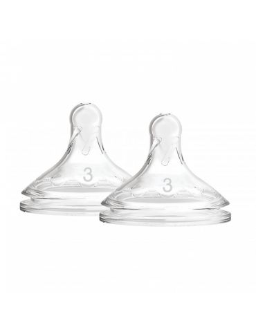 Dr Brown's Smoczki do butelki Options+ Szeroka szyjka 6m+ poziom3 2szt