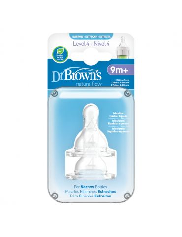 Dr Brown's Smoczki do butelki standard Options+ 9m+ poziom4 2szt
