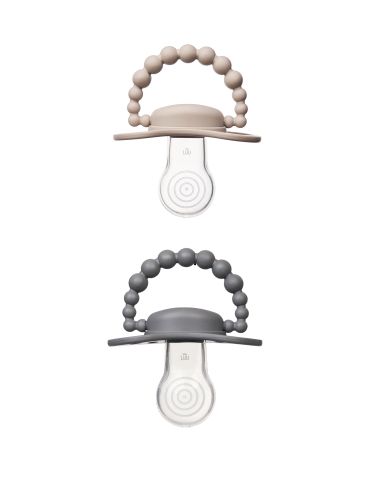 Luu Kids Zestaw smoczków 3-6m+ Sand strom - Lovely gray