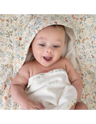 Little Dutch Bawełniany ręcznik z kapturem 75x75 cm Forest Wonders