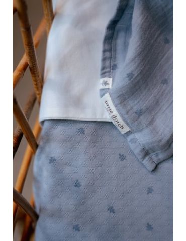 Little Dutch Letni kocyk muślinowy 70x100 cm Pure Denim Blue