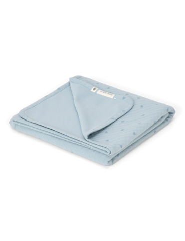 Little Dutch Letni kocyk muślinowy 70x100 cm Pure Denim Blue