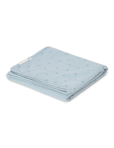 Little Dutch Letni kocyk muślinowy 70x100 cm Pure Denim Blue