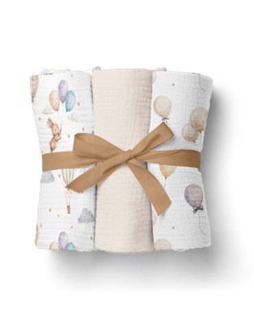 Bocioland Pieluszki muślinowe 70x70 beż 3szt.