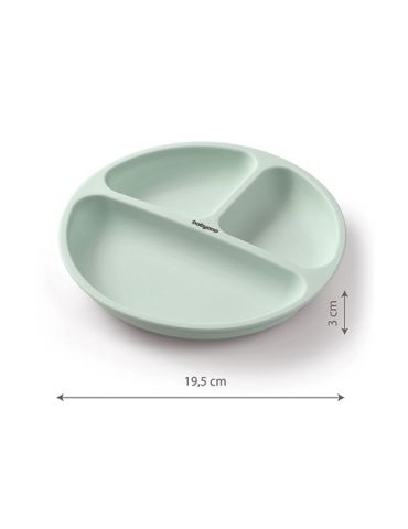 BabyOno Silikonowy talerzyk z przyssawką miętowy