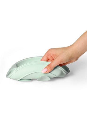 BabyOno Silikonowy talerzyk z przyssawką miętowy