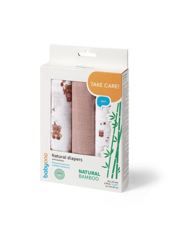 BabyOno Pieluszki bambusowe miś brązowy