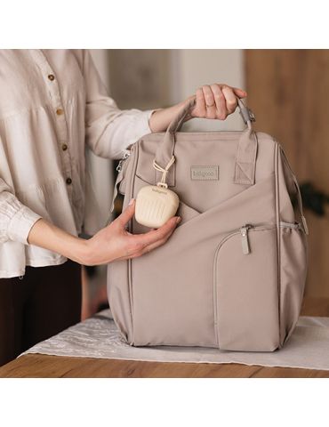 BabyOno Pojemnik silikonowy na smoczek beżowy