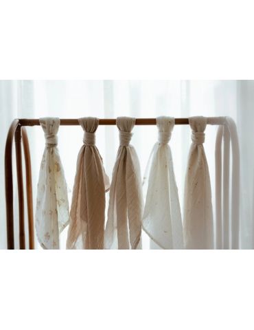 Little Dutch Otulacz muślinowy 120 x 120 cm Pure Soft Beige