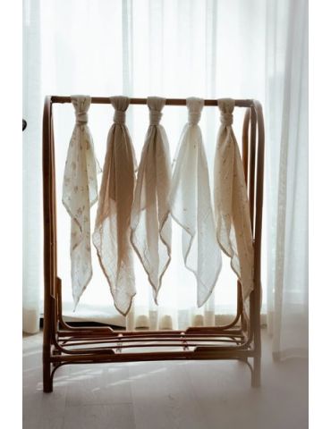 Little Dutch Otulacz muślinowy 120 x 120 cm Pure Soft Beige