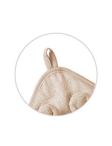 BabyOno Okrycie kąpielowe bambusowe z kapturkiem 100X100cm ciemny beż