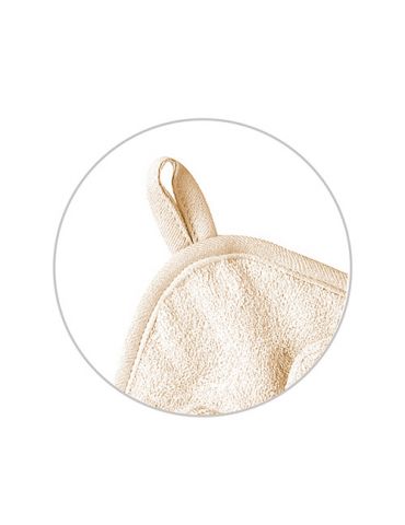 BabyOno Okrycie kąpielowe bambusowe z kapturkiem 100X100cm kremowe