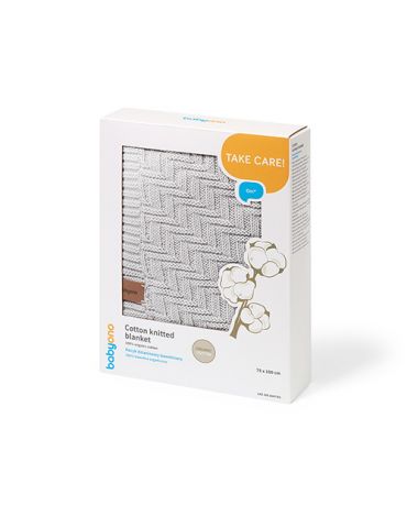 BabyOno Kocyk dzianinowy bawełniany szary