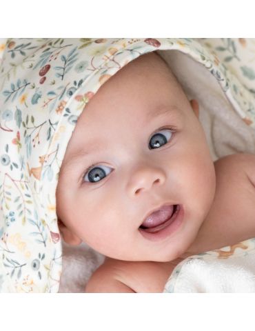 Little Dutch Bawełniany ręcznik z kapturem 100x100 cm Forest Wonders