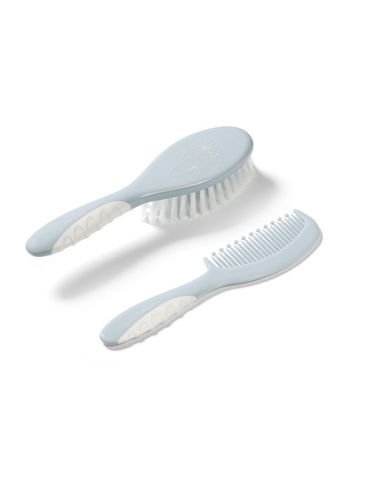 BabyOno Szczotka i grzebień do włosów dla dzieci i niemowląt super miękkie włosie niebieskie