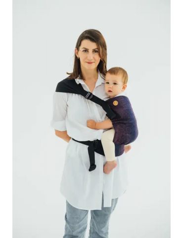 LennyLamb Nosidełko LennyHip (1/2 Nosidełka LennyTwin) z tkaniny żakardowej Wild Wine- Bouquet