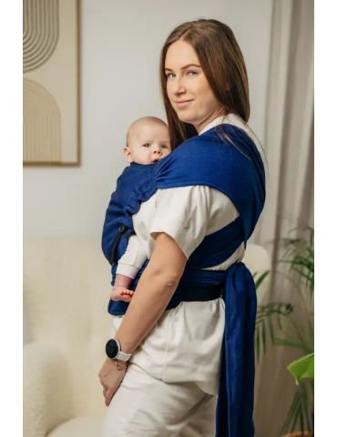 LennyLamb Nosidełko LennyHybrid z tkaniny jodełkowej Basic line Kobalt