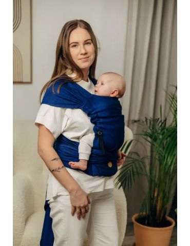 LennyLamb Nosidełko LennyHybrid z tkaniny jodełkowej Basic line Kobalt
