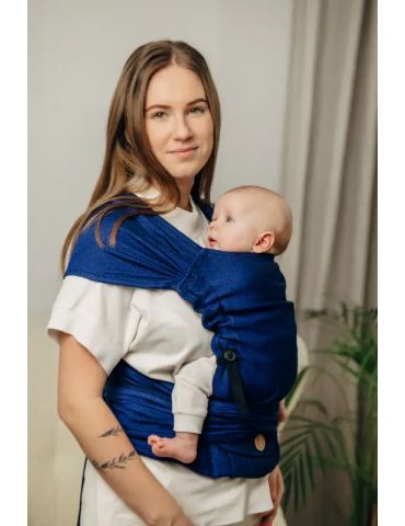 LennyLamb Nosidełko LennyHybrid z tkaniny jodełkowej Basic line Kobalt