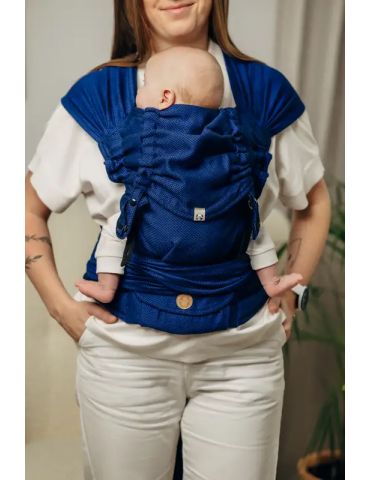 LennyLamb Nosidełko LennyHybrid z tkaniny jodełkowej Basic line Kobalt