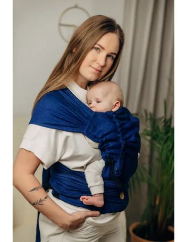 LennyLamb Nosidełko LennyHybrid z tkaniny jodełkowej Basic line Kobalt