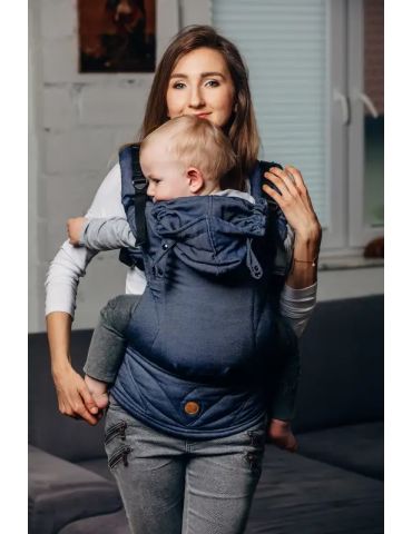 LennyLamb Nosidełko ergonomiczne LennyGo z tkaniny satynowej Baby Jeans