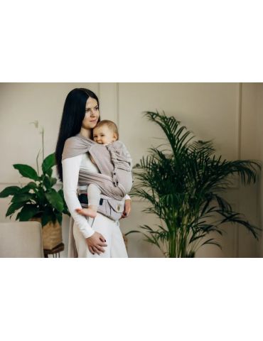 LennyLamb Nosidełko LennyHybrid z tkaniny jodełkowej Standard Almond