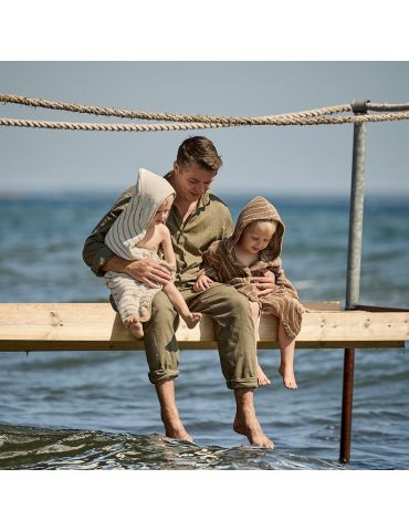 Leander Ręcznik kąpielowy z kapturkiem Organic Woodland mocca