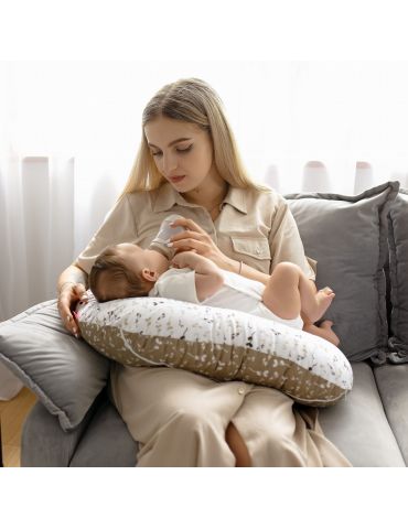 Motherhood Poduszka Fasolka do karmienia Listki beżowe