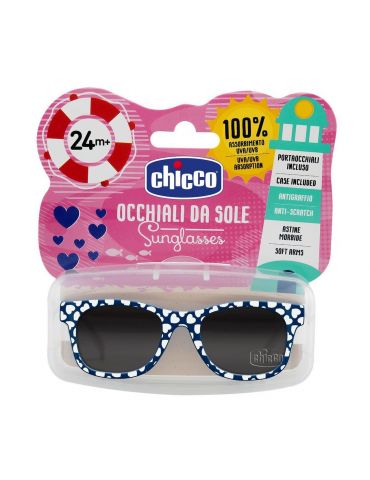Chicco Okulary przeciwsłoneczne dziewczęce 24m+ Granatowe w serduszka