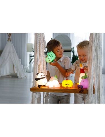 InnoGio Lampka silikonowa nocna dla dzieci GIOeggplant