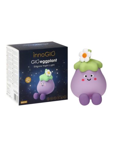 InnoGio Lampka silikonowa nocna dla dzieci GIOeggplant