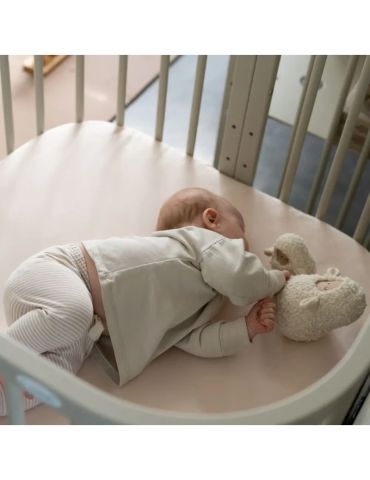 Waldin Prześcieradło z bawełny organicznej 73x73 do małego łóżeczka 7w1 szampańskie