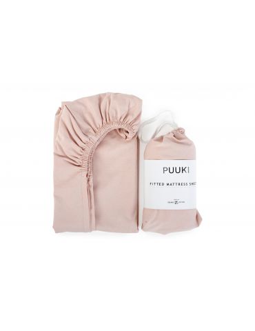 Puuki Prześcieradło do łóżeczka organic 60x120 Pudrowy róż
