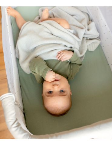 Puuki Prześcieradło do dostawki organic 50x90 Szałwia