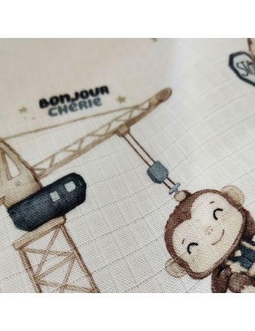 Bonjour Cherie Pieluszka bawełniano - bambusowa 65x65cm Monkey