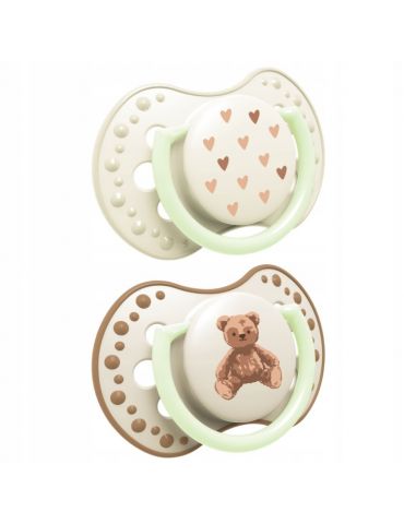 Lovi Smoczek silikonowy dynamiczny 0-6m Teddy love 2 szt