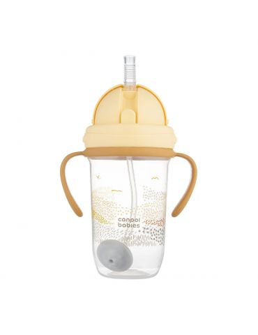 Canpol Babies Kubek niekapek z rurką i odważnikiem 270 ml Mountains żółty
