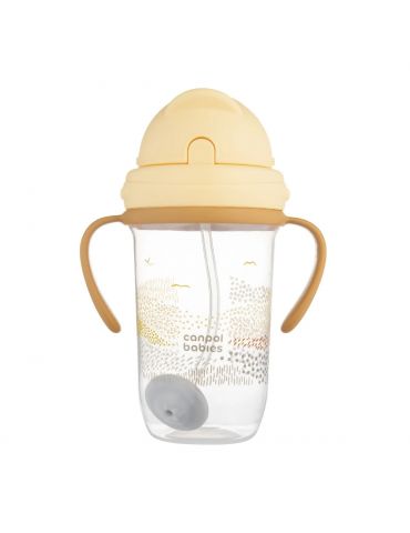 Canpol Babies Kubek niekapek z rurką i odważnikiem 270 ml Mountains żółty