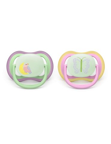 Avent Philips Smoczek uspokajający Ultra air 6-18m+ Nighttime motylek