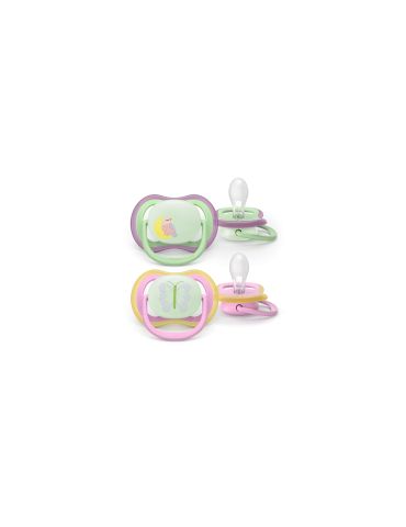 Avent Philips Smoczek uspokajający Ultra air 6-18m+ Nighttime motylek