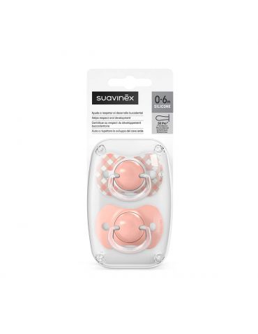 Suavinex smoczek fizjologiczny silikonowy Sx Pro Wild&Free 0-6m 2 szt. różowy