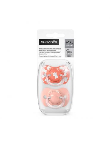 Suavinex smoczek fizjologiczny silikonowy Sx Pro Wild&Free 18m+ 2 szt. różowy