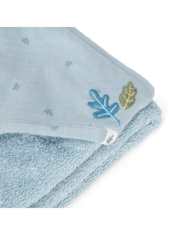 Little Dutch Bawełniany ręcznik z kapturem 75x75 cm Pure denim blue